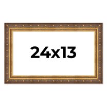 24x13 Frame Vintage Gold Solid Wood Picture Frame | 2.5 Inch Moulding Width | Ornate Bronze Museo