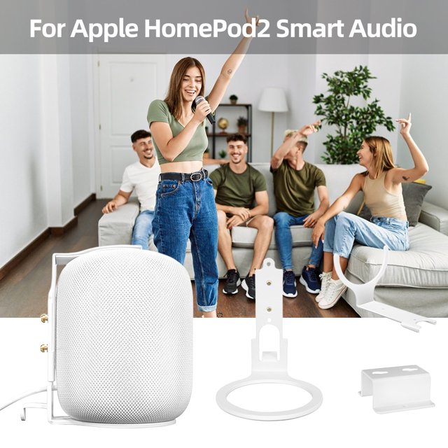 Soporte De Altavoz Inteligente Soporte de altavoz montado en la pared Metal Ahorro de espacio para Apple HomePod2 (Blanco)
