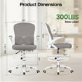 thumbnail image 3 of ATHOPE Ergonomic Office Chair, Mesh Desk Chair with Lumbar Support, Tall Office Chair with Flip-Up Armrests and Footrest Ring, Adjustable Computer Chair for Standing Desk Home Office, Gray, 3 of 10