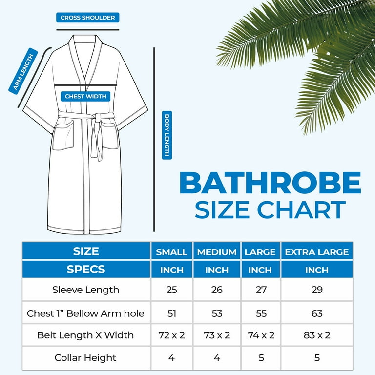 Palm Trees Bath Robe - Unisex - 100% Cotton Palm Trees Bath Robe - Unisex - 100% Cotton