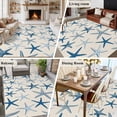 thumbnail image 6 of Summer Marine Life Washable Living Room Rugs 5'x7', Watercolor Blue Starfish Ocean Landscape Low Pile Throw Large Area Rugs Non-Slip Sturdy Edge Binding Carpet for Dining Room Bedside Kitchen, 6 of 9