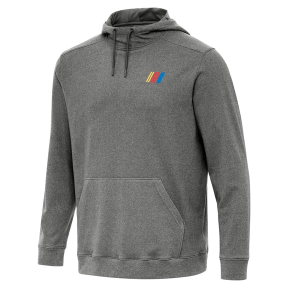 Men's Antigua Heather Black NASCAR Cloud Pullover Hoodie