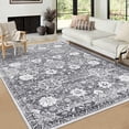 thumbnail image 3 of Haperlare Living Room Area Rugs Oriental Floral Washable Rugs for Bathroom Ultra-Thin Low Pile Indoor Floor Rug 8'x10' Grey Carpet, 3 of 7