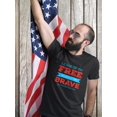 thumbnail image 2 of Patriotic Home Of The Free Because Of The Brave Men Black T-Shirt, Male x-Large, 2 of 4