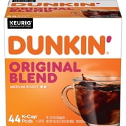 Dunkin’ Original Blend Medium Roast Coffee, Keurig K Cup Pods, 44 Count Box