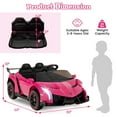 thumbnail image 3 of Costway Licensed Lamborghini 4WD Kids Ride-on Sports Car 12V Battery Powered 2.4G Remote Pink, 3 of 11