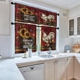 thumbnail image 2 of Farmhouse Kitchen Window Curtains Valance and Tier Set 36 Inch, Farm Rooster and Sunflower 3 Piece Window Treatment Tiers for Living Room Bedroom Vintage Red Kitchen Decor Drapes, 2 of 6