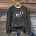 thumbnail image 2 of XPMWRP Women's Floral Print Sweatshirt Long Sleeve Loose Casual Crewneck Pullover Oversized Fall Winter Sweatshirts Gray M, 2 of 4