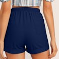 thumbnail image 5 of YUGYXL Womens Plus Size Summer Shorts Loose Lightweight Drawstring Shorts with Pockets Dressy Stretch Waist Hiking Shorts Blue S, 5 of 9