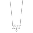thumbnail image 2 of Finest Gold Sterling Silver Rhodium-Plated Hands Heart with Dangle Heart Necklace, 2 of 4