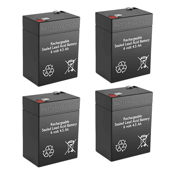 BatteryGuy 6v 4.5Ah rechargeable Sealed Lead Acid battery (Qty of 4)