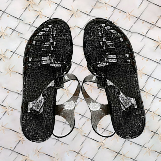 LEEy-World Women'S Sandals Women's Rhinestone Flat Sandals Slip on Memory Foam Sandals Open Toe Slide Sandals