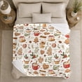 thumbnail image 5 of Holiday Cottage Winter Pattern, Warm Flannel Blanket for Living Room and Family Room, Art Lovers Christmas Gift, Festive Home Decor, 5 of 9