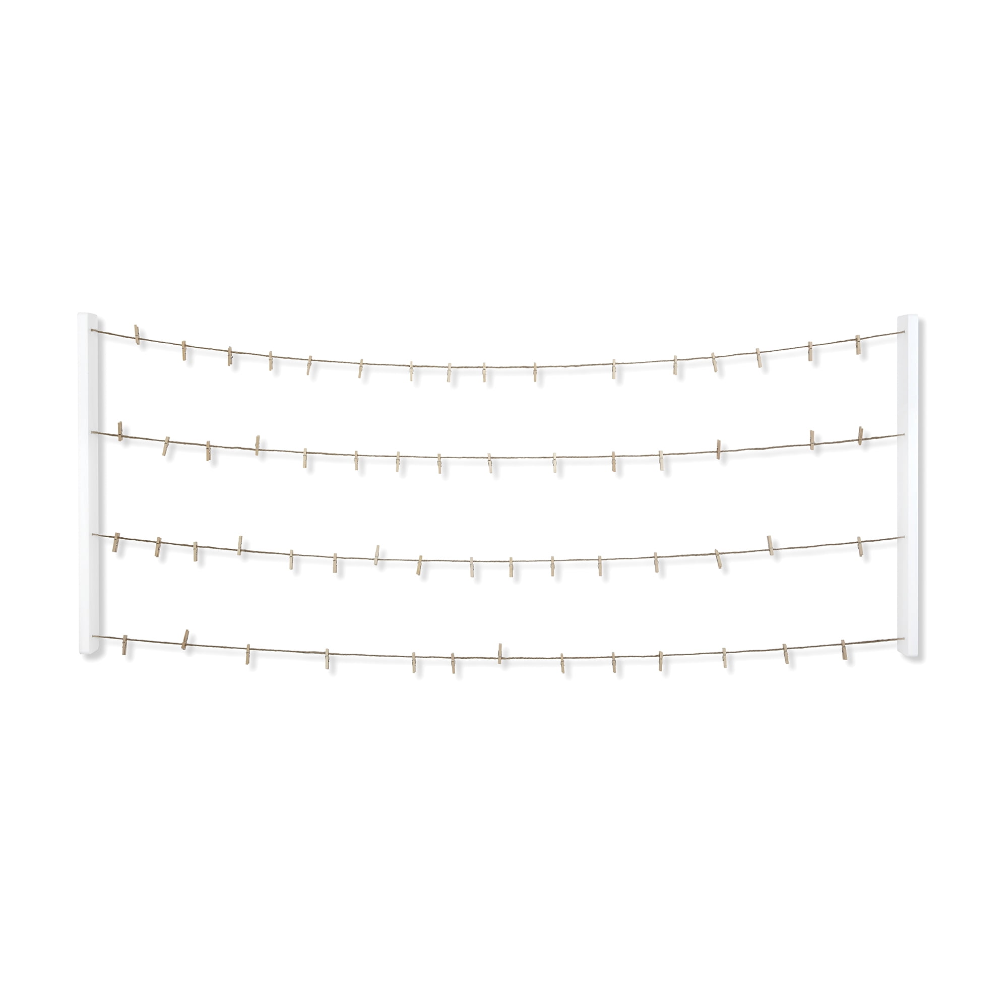 Mainstays 20x50 60-Piece White Clothesline Clip Collage Picture Frame