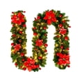thumbnail image 3 of 8.9ft Pre-Lit Christmas Garland with LED Lights,Artificial Conifer Mantel Staircase Door Xmas Holiday Decor, 3 of 7