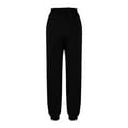 thumbnail image 5 of successthop Christmas Women Sweatpants Fleece High Waist Pants with Pockets Solid ELastic Joggers Trousers Black, 5 of 6