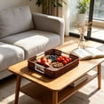 thumbnail image 4 of Woven Serving Tray Handwoven Storage Basket for Coffee Table Fruit Decorative Woven-Look Ottoman Tray 10.24 Inch Plastic Storage, 4 of 6