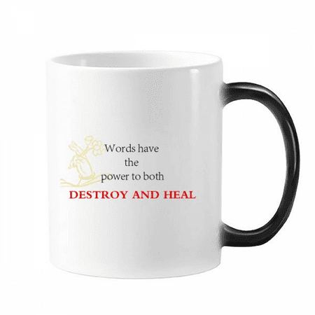 

Words Have Power to Heal Blessing Quote Changing Color Mug Morphing Heat Sensitive Cup With Handles 350ml
