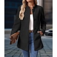 thumbnail image 5 of Women'S Winter Overcoat Mid-Long Long Sleeve Stand Collar Single Breasted Coat Outerwear, 5 of 9