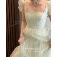 thumbnail image 4 of OLOEY Fairy Tulle A-Line Korean Wedding Dresses Photo shoot Puff Short Sleeves Prom Dresses Floor Length Bridal Party Dresses, 4 of 5