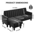 thumbnail image 6 of Neche 82" Luxury Velvet Sectional Sofa, 3 Seat Upholstered Modular Couch,L-Shaped Sofa with Reversible Ottoman Bench for Home, Living Room - Black, 6 of 6
