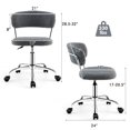 thumbnail image 2 of Gymax Computer Desk Chair Adjustable Sherpa Office Chair Swivel Vanity Chair Gray, 2 of 10