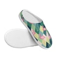 thumbnail image 3 of KLL Flamingo Pattern Adult Unisex Cozy Slippers,Fuzzy Slip-on Slippers TPR Sole Slippers Comfort Plush Home Footwear for Indoor & Outdoor-46/47, 3 of 7