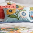thumbnail image 2 of Levtex Home - Grandiflora Garden - Decorative Pillow (14 x 18in.) - Embroidered Flowers - Teal, Orange and Green, 2 of 3