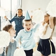 thumbnail image 6 of LINLIN 12Pcs Metallic Cheerleading Pom Poms with Cozy Handle, Adorable Cheerleader Pompoms Hand Flowers for Kids Adults Ball Dance Sports Team Spirit Cheering Fancy Dress Night Party, 6 of 7