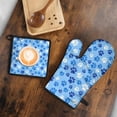 thumbnail image 5 of Blue Dog Paw Footprint Kitchen Oven Mitt and Pot Holder Sets 2 Pcs for Baking, Cooking and Grilling, Heat Resistant Up To 392 °F, 5 of 7