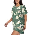 thumbnail image 2 of Fuzoiu Lotus Golden Line Print Women's Short-Sleeved Pajama Set,Lounge Sleepwear Set,Womens Pajama Sets 2 Piece,Button-Up Top and Shorts with Pockets-4X-Large, 2 of 7