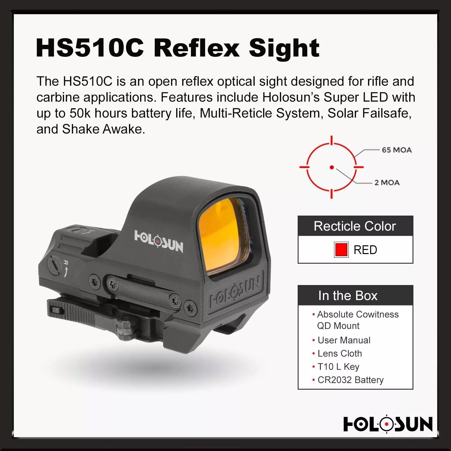 Holosun HS510C Reflex Red Dot + HM3X 3X Magnifier Set with Wearable4U Lens Cleaning Cloth and Cleaning Pen Bundle
