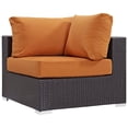 thumbnail image 3 of Modern Contemporary Urban Design Outdoor Patio Balcony Seven PCS Sectional Sofa Set, Orange, Rattan, 3 of 7
