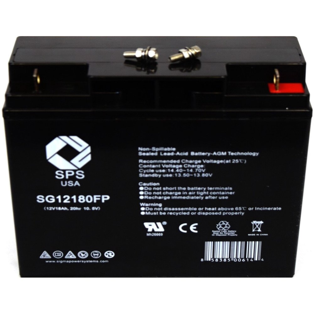 SPS Brand 12V 18Ah Replacement Battery for Playmate Tennis Ball Machine