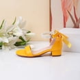 thumbnail image 4 of Girls Dress Shoes Low Heels Sandals Bow Pearl Ankle Strap Flower Girl Wedding Party Shoes Flower Girl Shoes 8-9 Years, 4 of 8