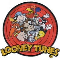 Official Looney Tunes Crew in Red Circle Embroidered Iron On Patch