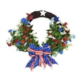 thumbnail image 2 of Patriotic Wreath for Front Door 4th of July Decor with American Flag Red White Blue Flowers Independence Day Memorial Day Veterans Day 17 Inch, 2 of 6