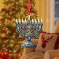 thumbnail image 6 of Hanukkah Ornaments with Nine-Branched Menorah Star of David Design for Holiday Tree Decoration, Window Display and Festive Gifting, Traditional Symbolism for Home Celebrations, 6 of 9