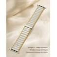 thumbnail image 5 of Wearlizer Two Tone Metal Watch Band Compatible with Apple Watch Bands Women 38/40/41/42/44/45/46/49mm Rectangular Link Bracelet Stainless Steel Strap for Series 11/10/9/8/7/6/5/4/3/SE/Ultra, 5 of 6