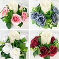thumbnail image 2 of Small Wreath Candle Ring- Rose Blossom Artificial Floral Decor for Candles - Centerpieces & Home Accents, 2 of 4