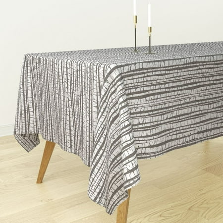 Tree Trunk Table - Tablecloth Birch Trees Birch Trees Logs Trunks Woodland Birch Logs Cotton Sateen