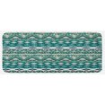 thumbnail image 1 of Ethnic Kitchen Mat, Design Geometrical Elements Triages Squares Prehistoric Pixel Art, Plush Decorative Kitchen Mat with Non Slip Backing, 47" X 19", Teal Turquoise Tan, by Ambesonne, 1 of 1