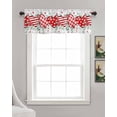 thumbnail image 3 of Valentine's Day Linen Curtain Valance for Bedroom/Bathroom/Kitchen/Office/Living/Dining Room Windows, Valentines Love Leaves Buffalo Plaid Rod Pocket Topper Decorative Cafe Drapes Panel 60"x18", 3 of 6
