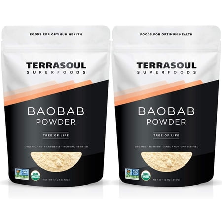 Terrasoul Superfoods Organic Baobab Fruit Powder, 1.5 Lbs (12 Oz 2-Pack) - Vitamin C | Antioxidants