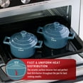 thumbnail image 4 of T-Fal Ceramic 2 Pc Mini-Cocotte set with lids, blue, 4 of 9