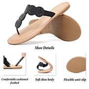 Ataiwee Women's Flat Slide Sandals - Comfortable Cute Summer Flops.
