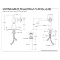 thumbnail image 5 of Kingston Brass KSD154BXPB Nautical One-Handle Single-Hole Bathroom Faucet with Deck Plate and Push Pop-Up Drain, Polished Brass, 5 of 7