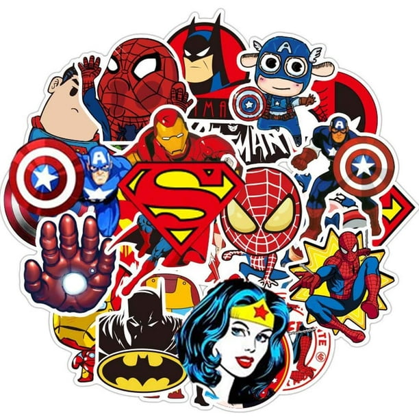 Marvel Autocollants, 52 pièces Superheros Stickers, Stickers Moto