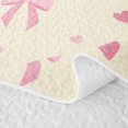 thumbnail image 5 of spefrowx Cute Pink Bow Heart Twin Quilt Set for Girls, Cream Cartoon Theme Twin Coverlet Set, 2pcs, 5 of 7