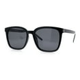 thumbnail image 5 of Polarized Gentlemanly Classy Rectangle Horn Rim Plastic Fashion Sunglasses All Black, 5 of 7